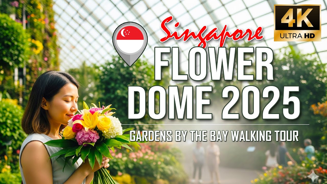Flower Dome Singapore 2025 | Gardens by the Bay Walking Tour 4K UHD