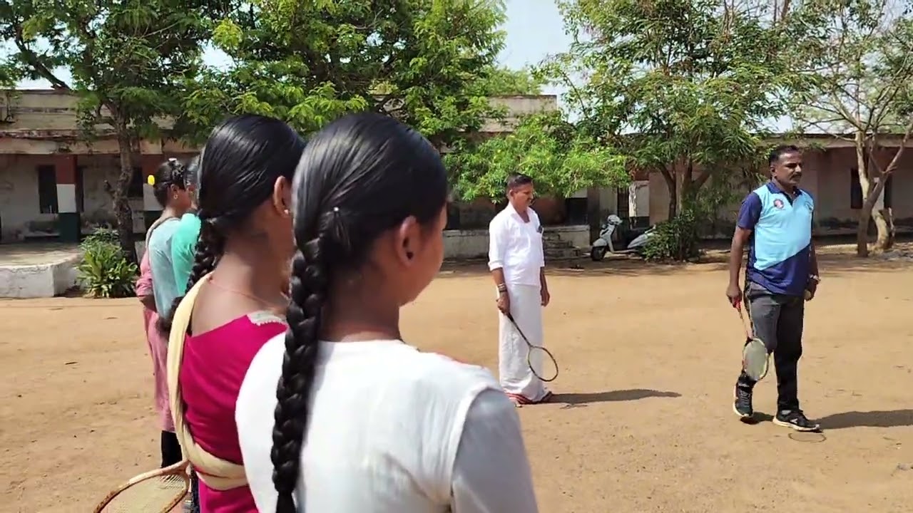 Summer camp for students Ball badminton game