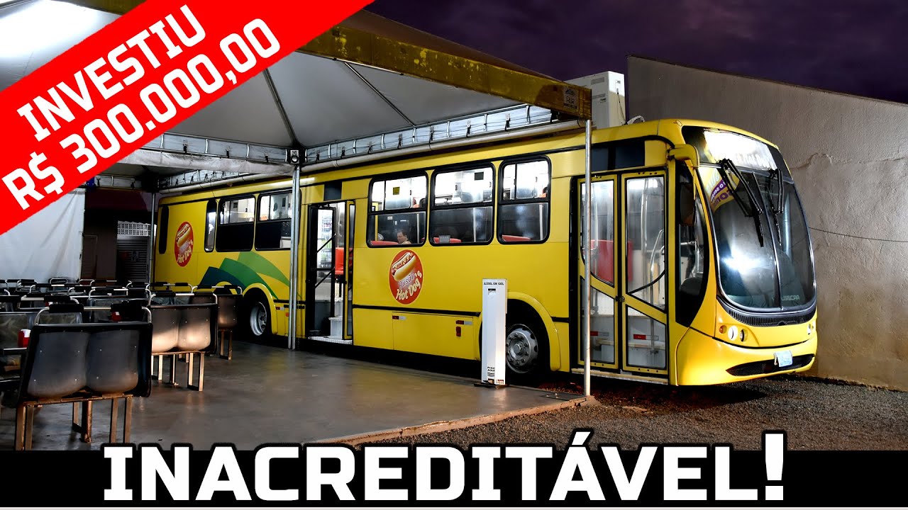 RARIDADE!! UM ÔNIBUS DA VIAÇÃO GARCIA TRANSFORMADO EM UM SUPER FOOD TRUCK