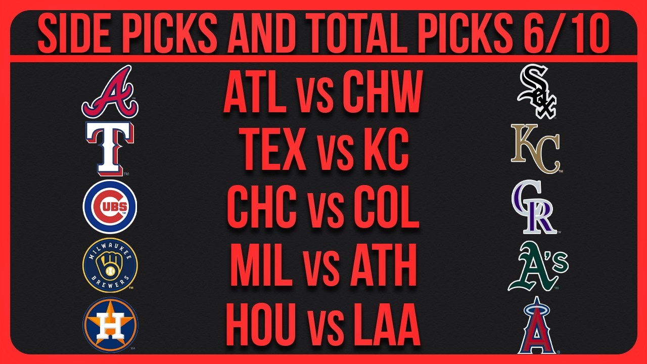 MLB Picks Today | Best Bets & Predictions Wednesday 6/10/26