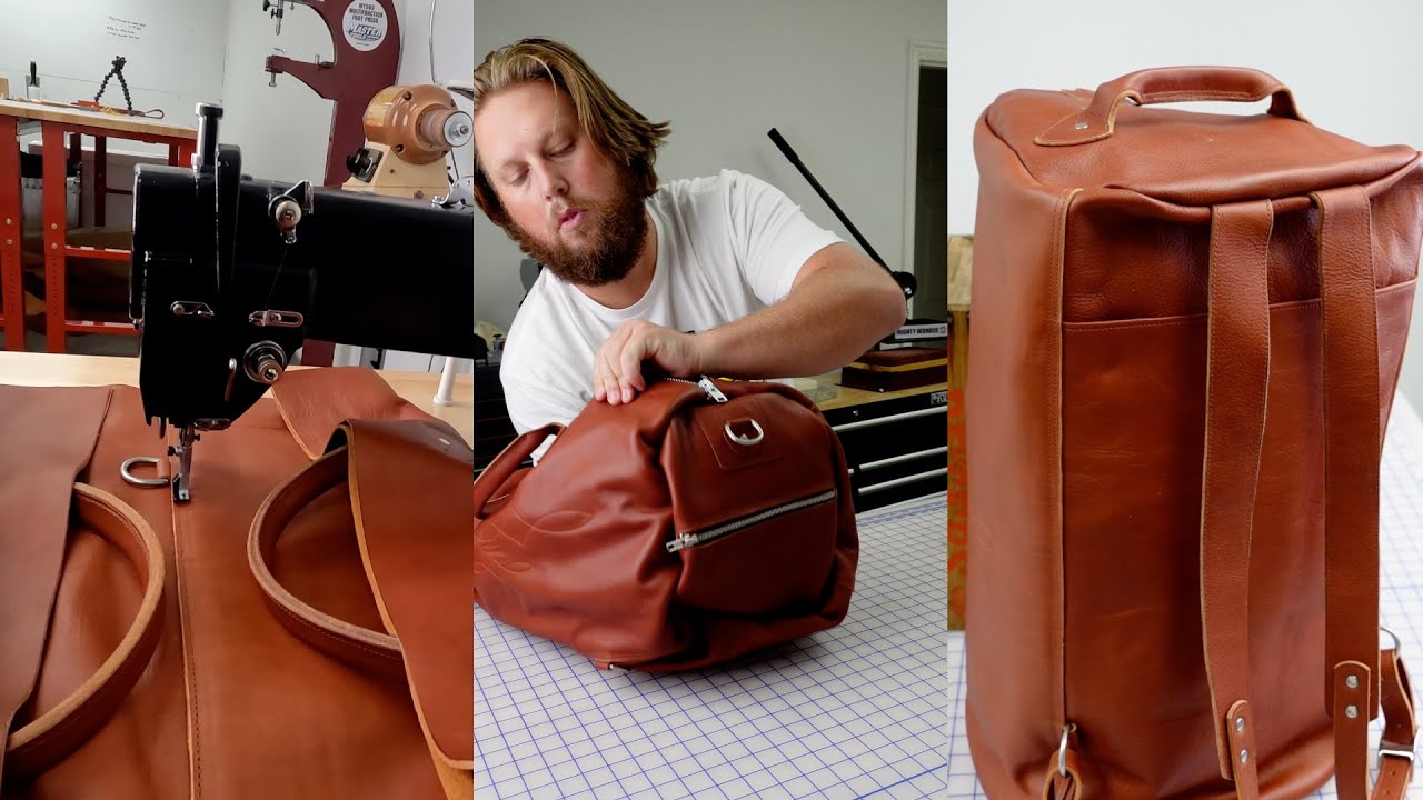 Making a Leather Duffle Bag (or Backpack?) - Full Length