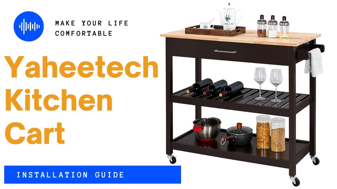 Yaheetech 40 Inches W Kitchen Cart w/ Drawer Installation Guide #kitchencart