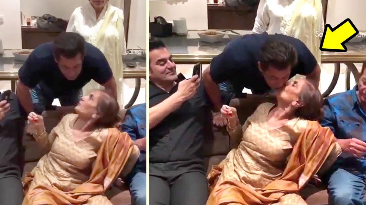 Salman Khan's CUTE Moment With Mother Salma Khan At Her 71st Birthday Celebration 2017
