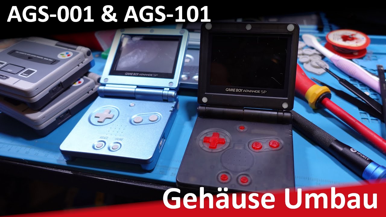 Game Boy Advance SP Umbau &ndash; 3 Konsolen, neue Geh&auml;use! (AGS-001 & AGS-101)