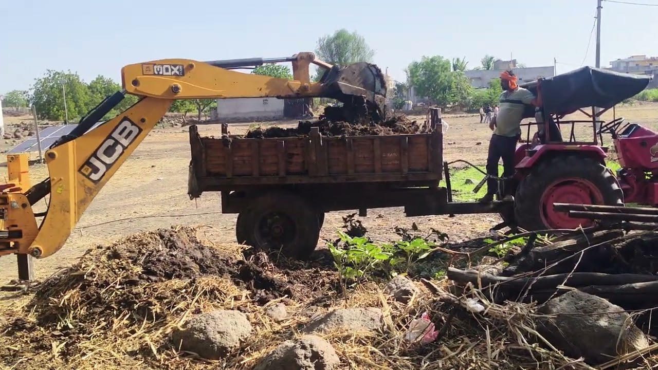JCB 3dx Backhoe Loader With Tractor Trolley Video | JCB Loading Mud Trolley Video| Jcb video 