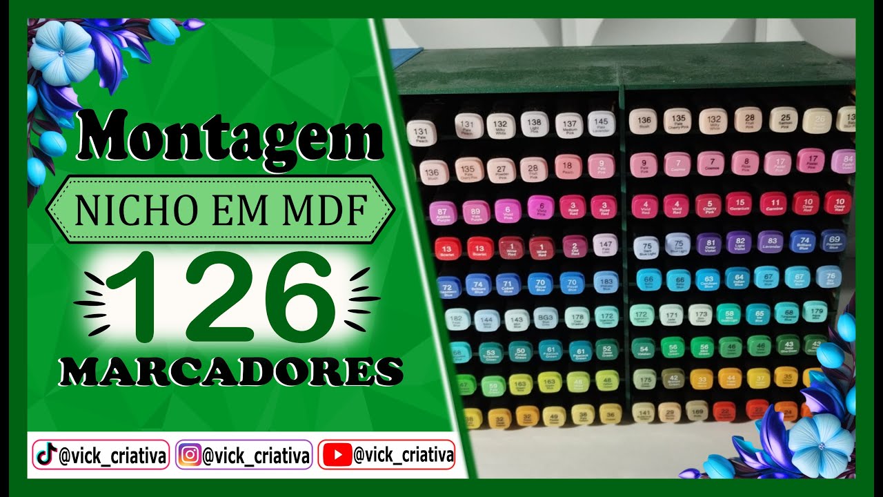 Montagem de nicho em MDF para 126 marcadores touch.
