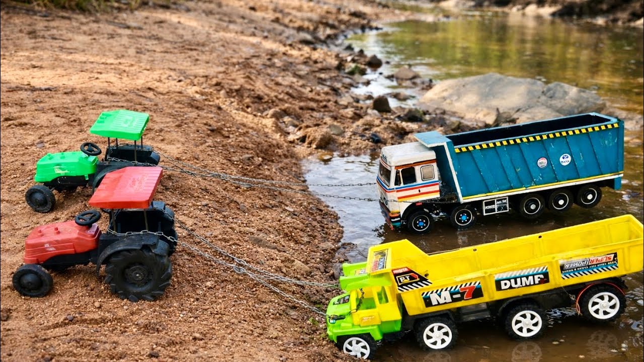 Cartoon video |Dumper Ashoka Leyland Riverside Accident Pulling Out John Deere Tractor |jcbkhudai?