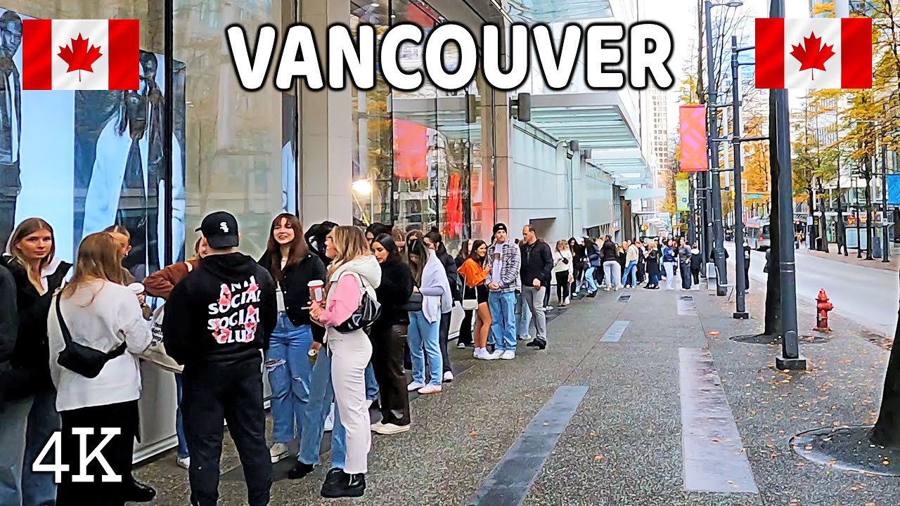 🇨🇦 【4K】  Downtown Vancouver BC, Canada.  November 11 2023.