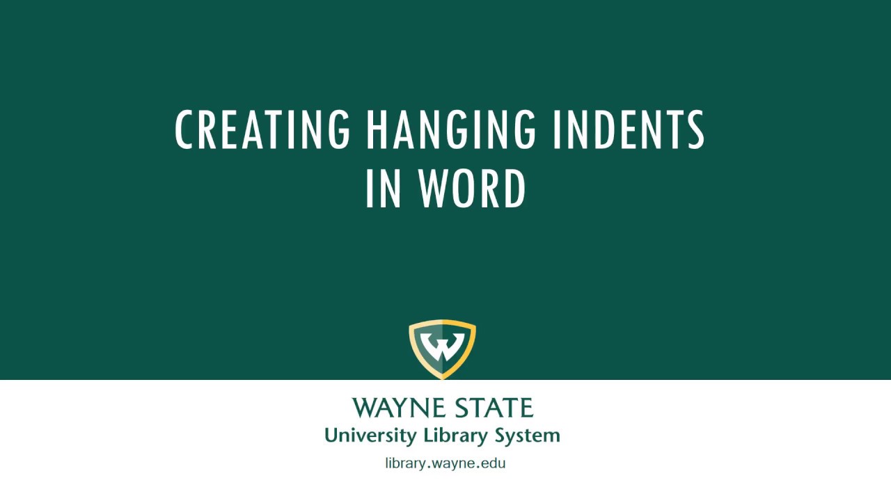 Creating Hanging Indents in Word