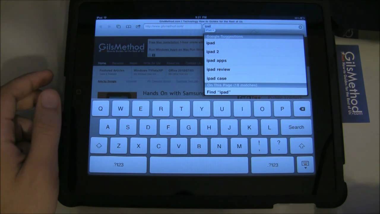 How to Find Text on Web Pages with Safari in for the iPad
