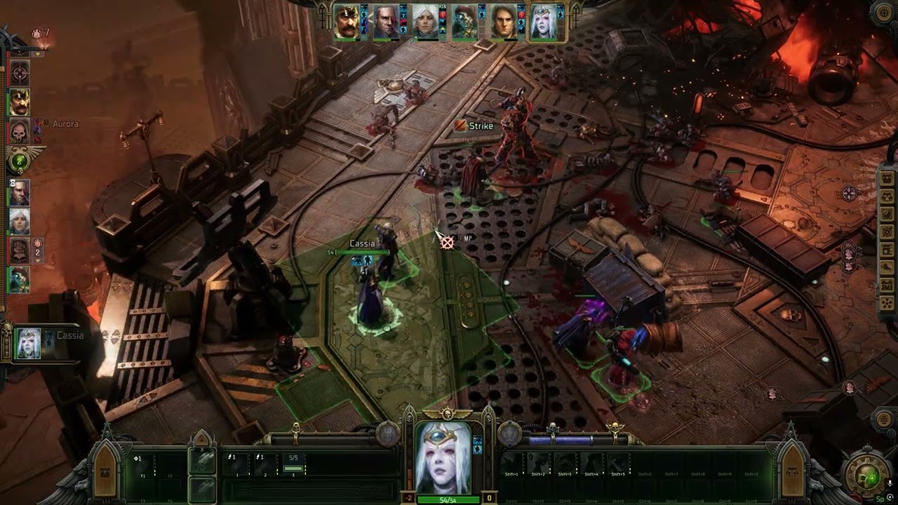 Warhammer 40,000 Rogue Trader fight with chaos cpacemarine in the port. End of act 1
