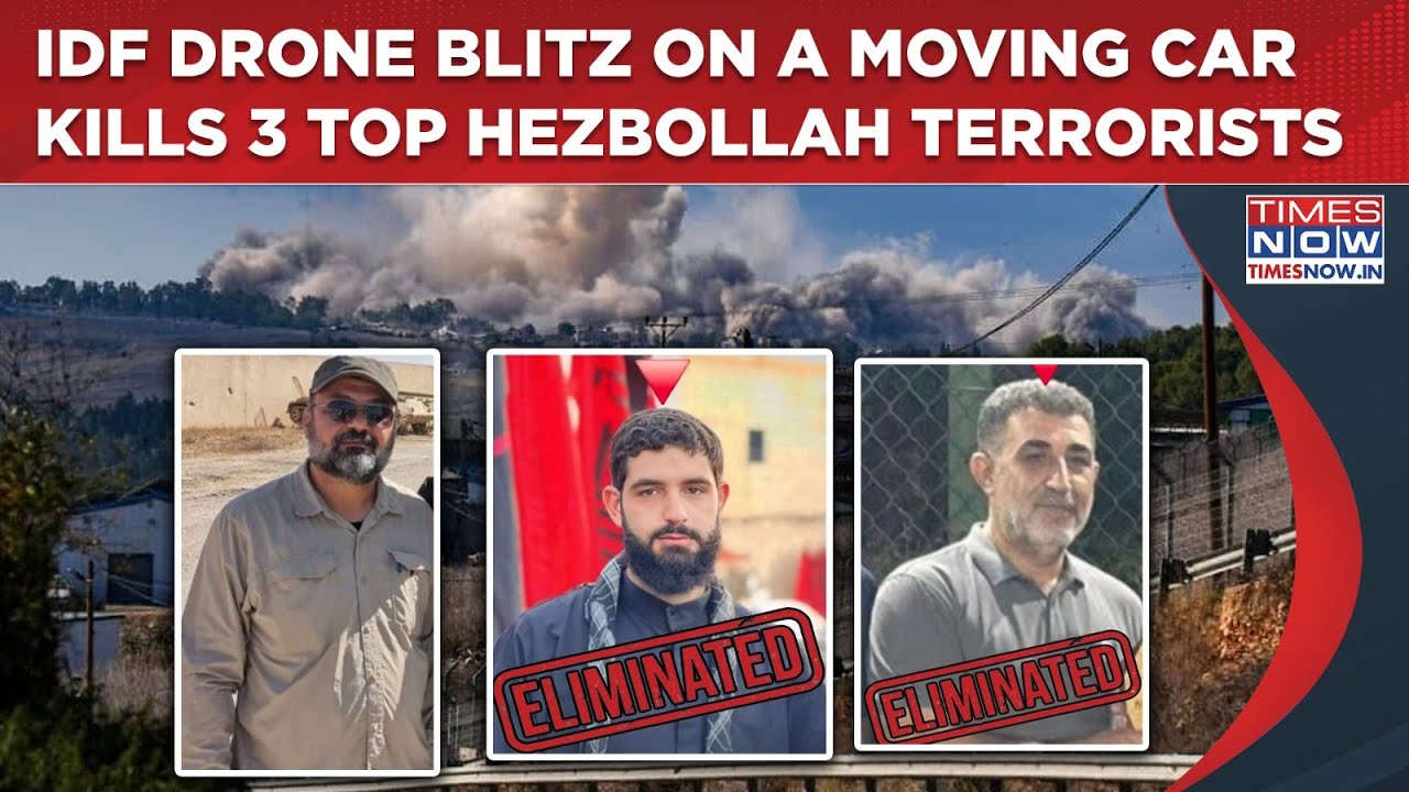 Watch IDF Drone Blitz On A Moving Car In Lebanon's Beqaa Valley Kill 3 Top Hezbollah Terrorists