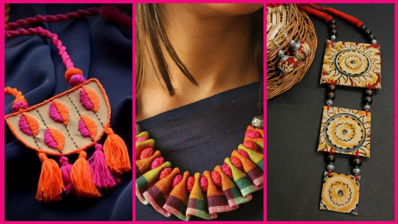 Fabric jewellery||Newly😍Viral Trending Stylish Fashionable Western Fabric Necklace Design Collection