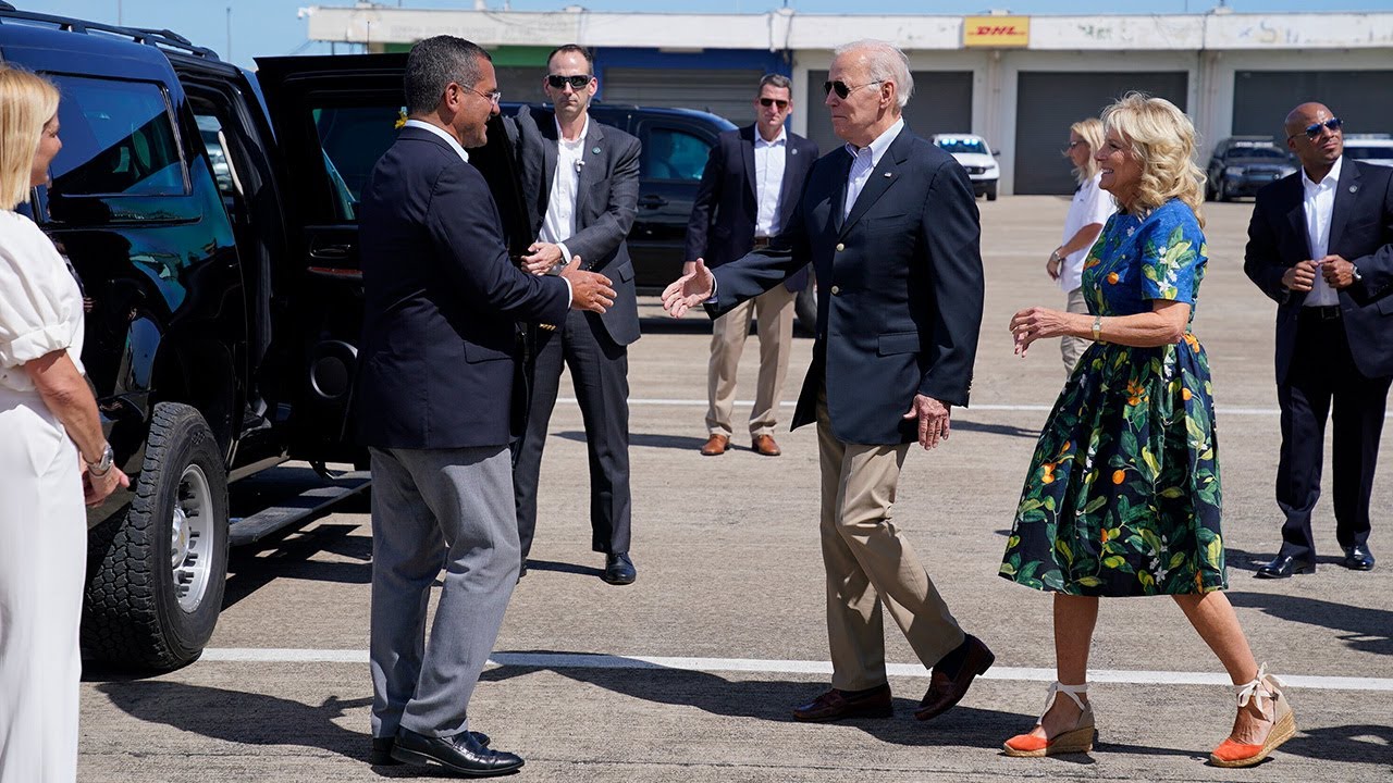 El presidente Joe Biden llega a Puerto Rico