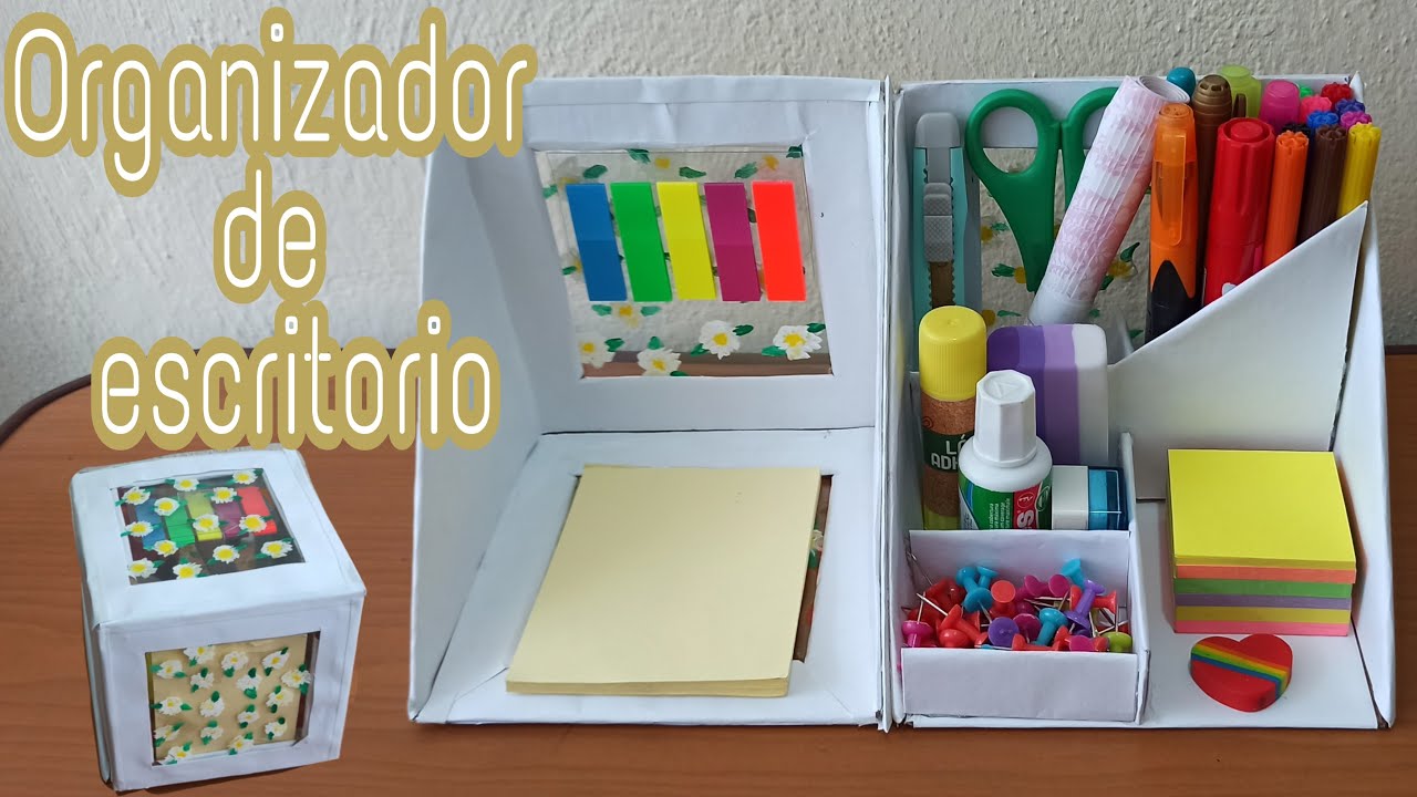 Organizador de escritorio con forma de cubo🌼 - Karla Glez