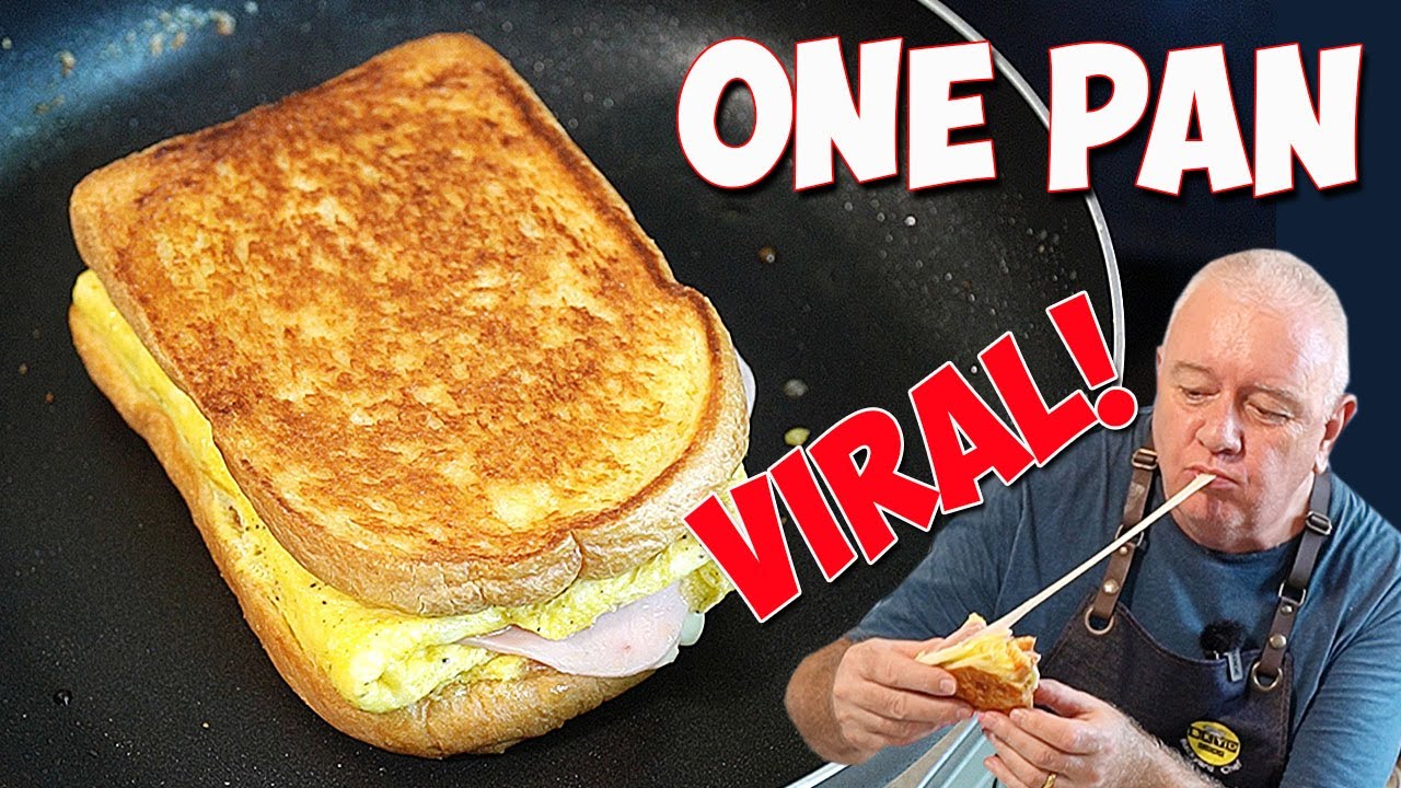 One Pan Egg Ham Cheese VIRAL Toastie – everyone's making it!