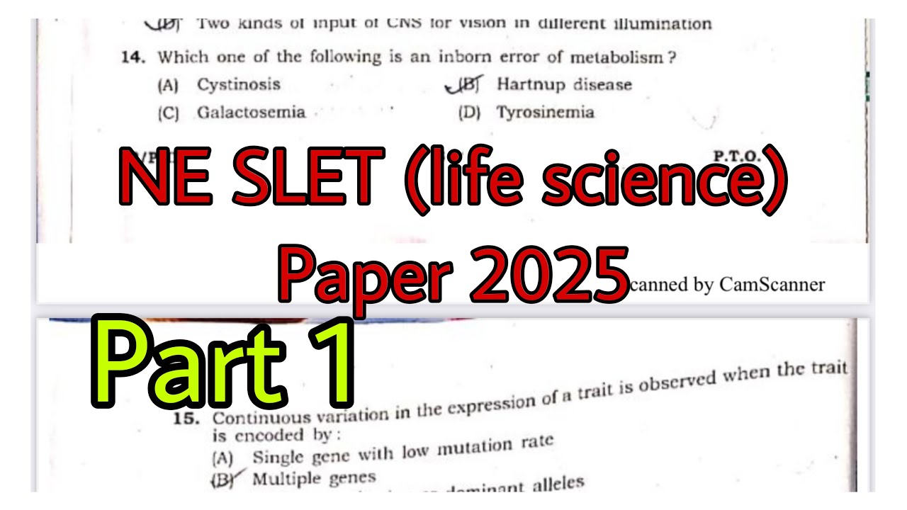 Ne slet 2025 paper analysis / life science paper / NE SLET question paper