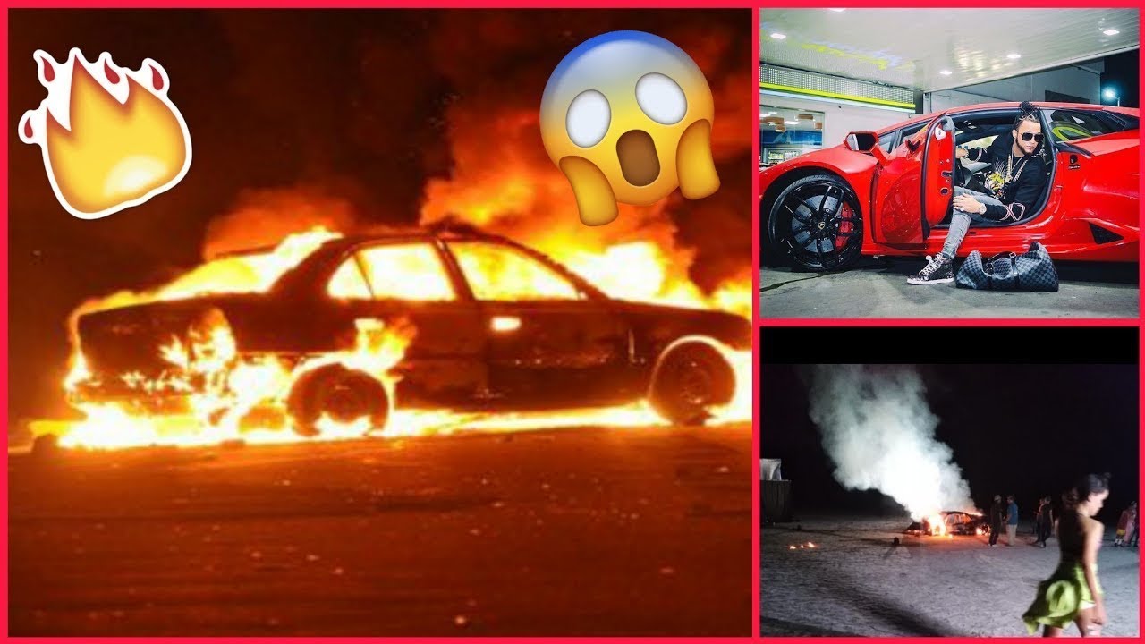 😱🔥&iquest; El Alfa Quema Su Carro Lamborghini En😱 Las Tom&aacute;s Del &hellip;Video La romana🔥😨
