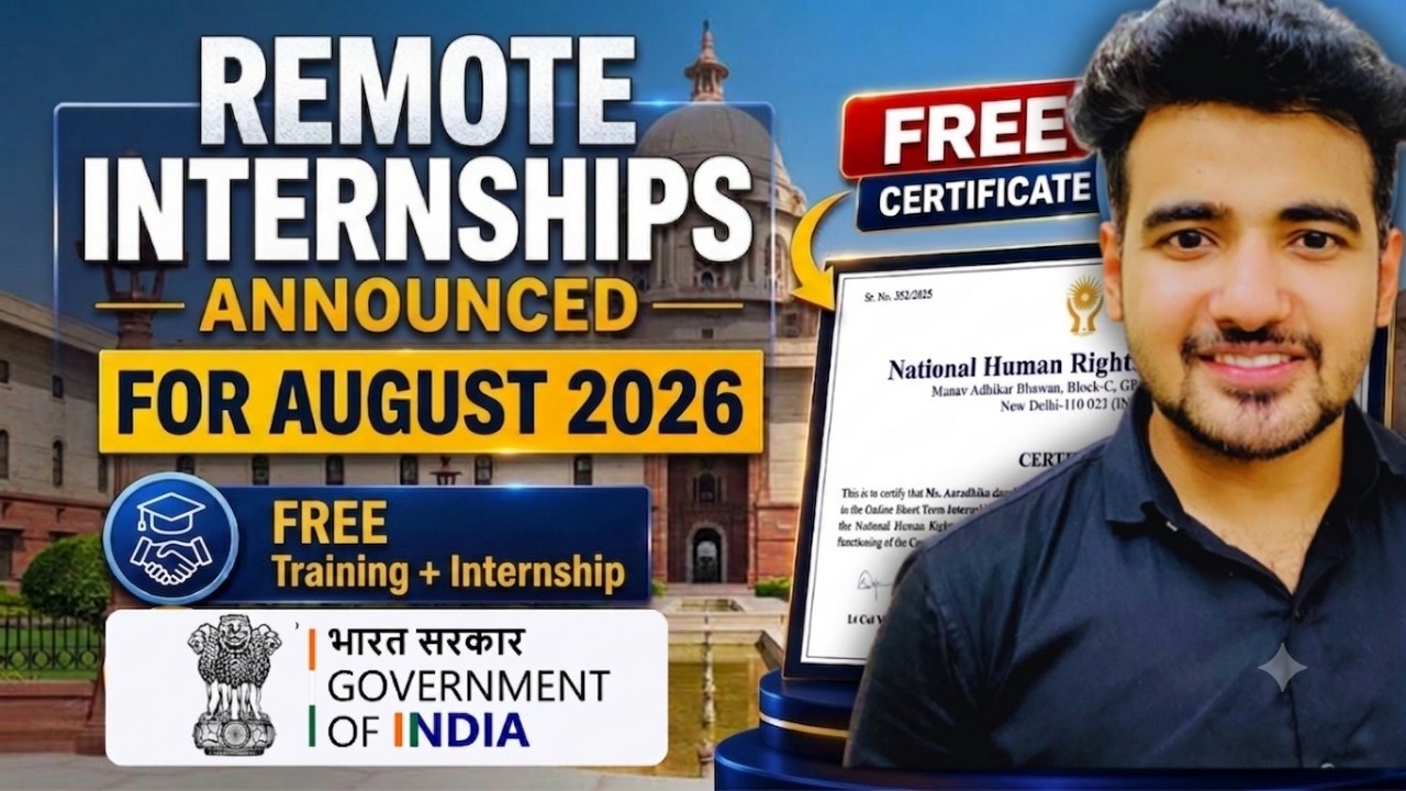 💡New Government Remote Internship Announced for August 2026 | NHRC Short Term Online Internship