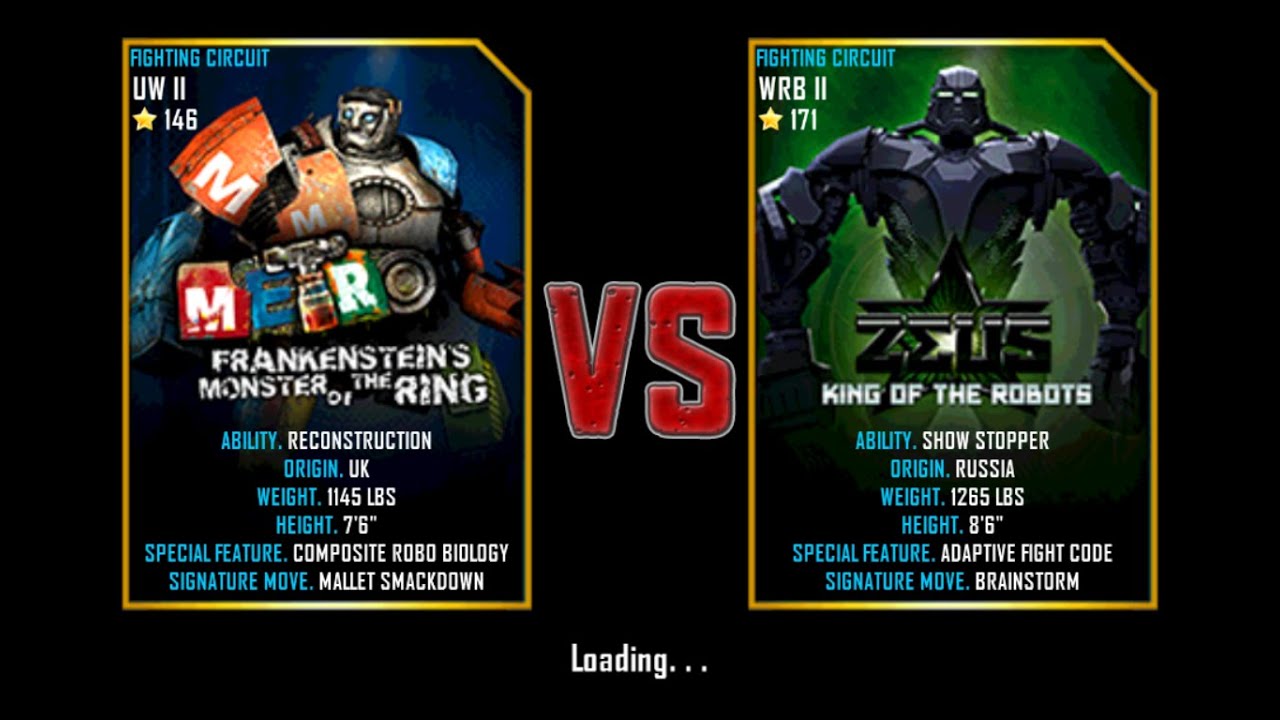 Real Steel WRB Metro Frakenstein Monster Of The Ring VS ZEUS King Of The Robots