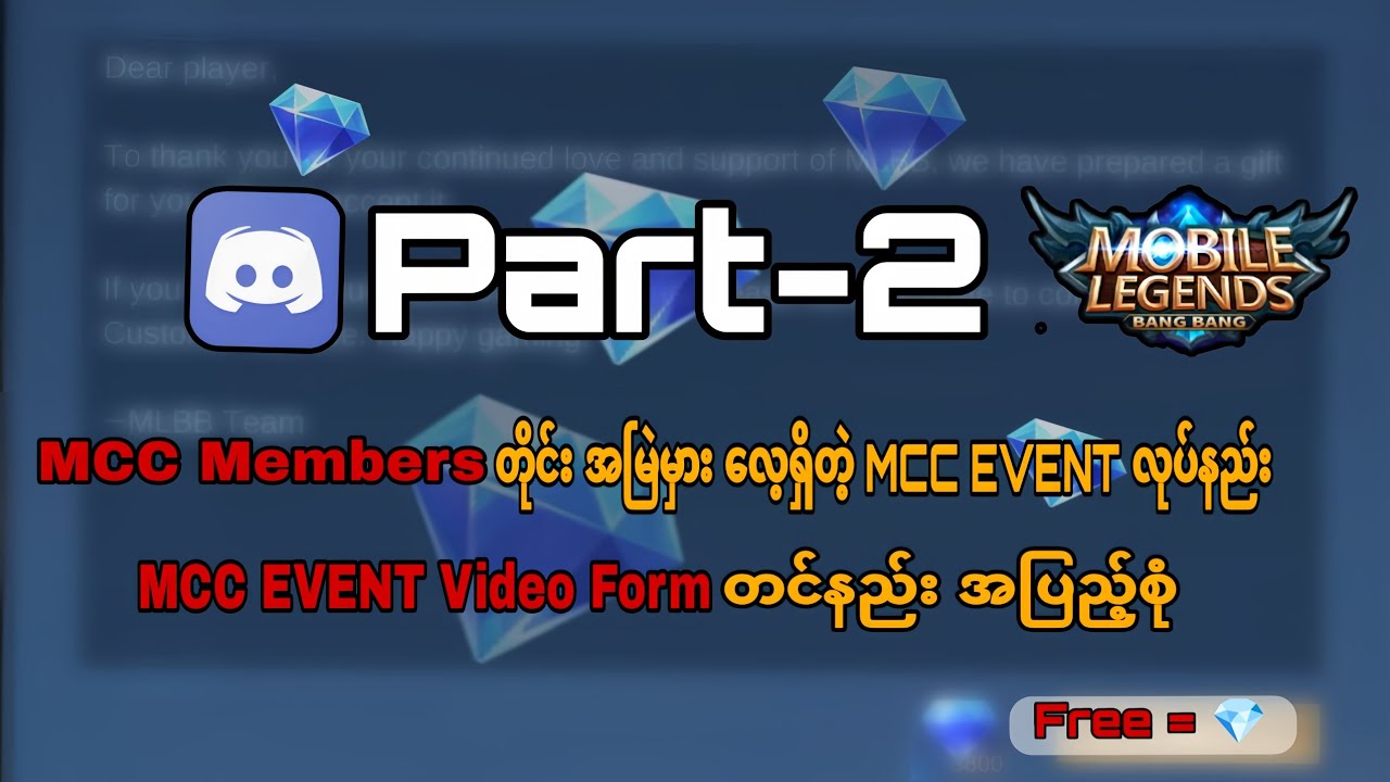 Part-2 :) MCC Event Vd လုပ်နည်း / MCC Event Form တင်နည်း ✅💯💯