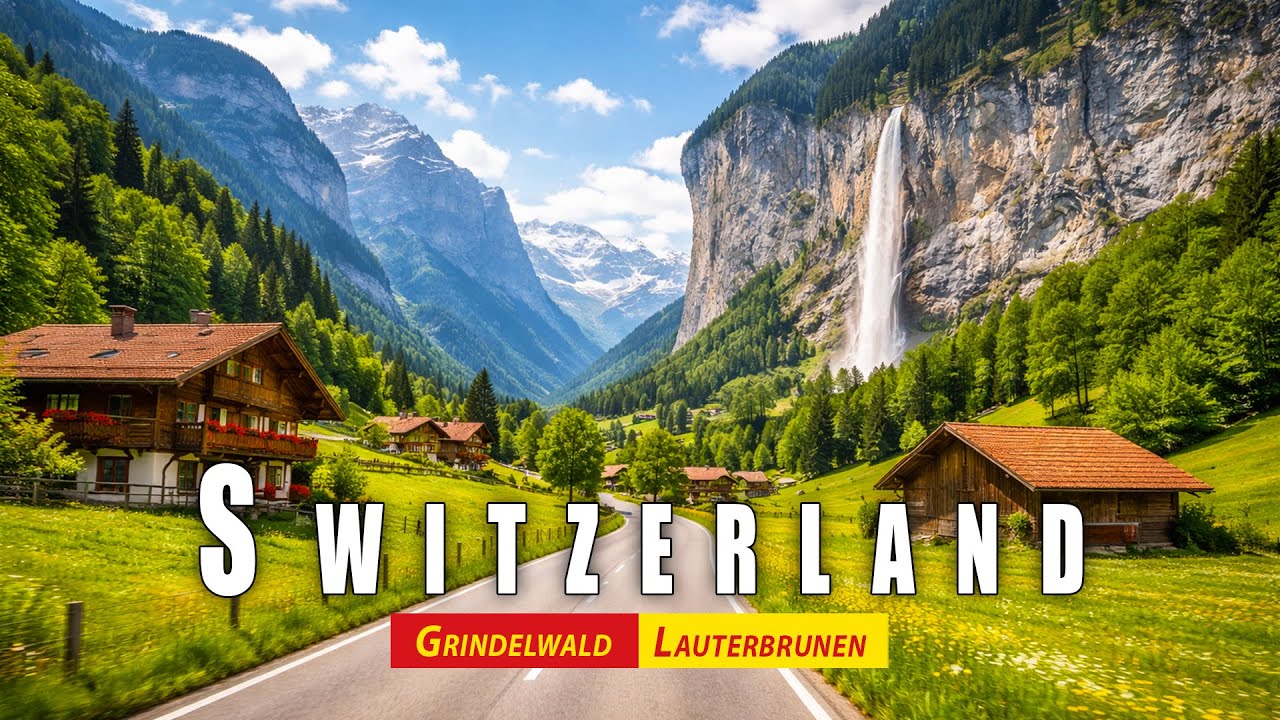 Breathtaking Swiss Alps Drive | Waterfalls, Chalets & Mountain Roads
