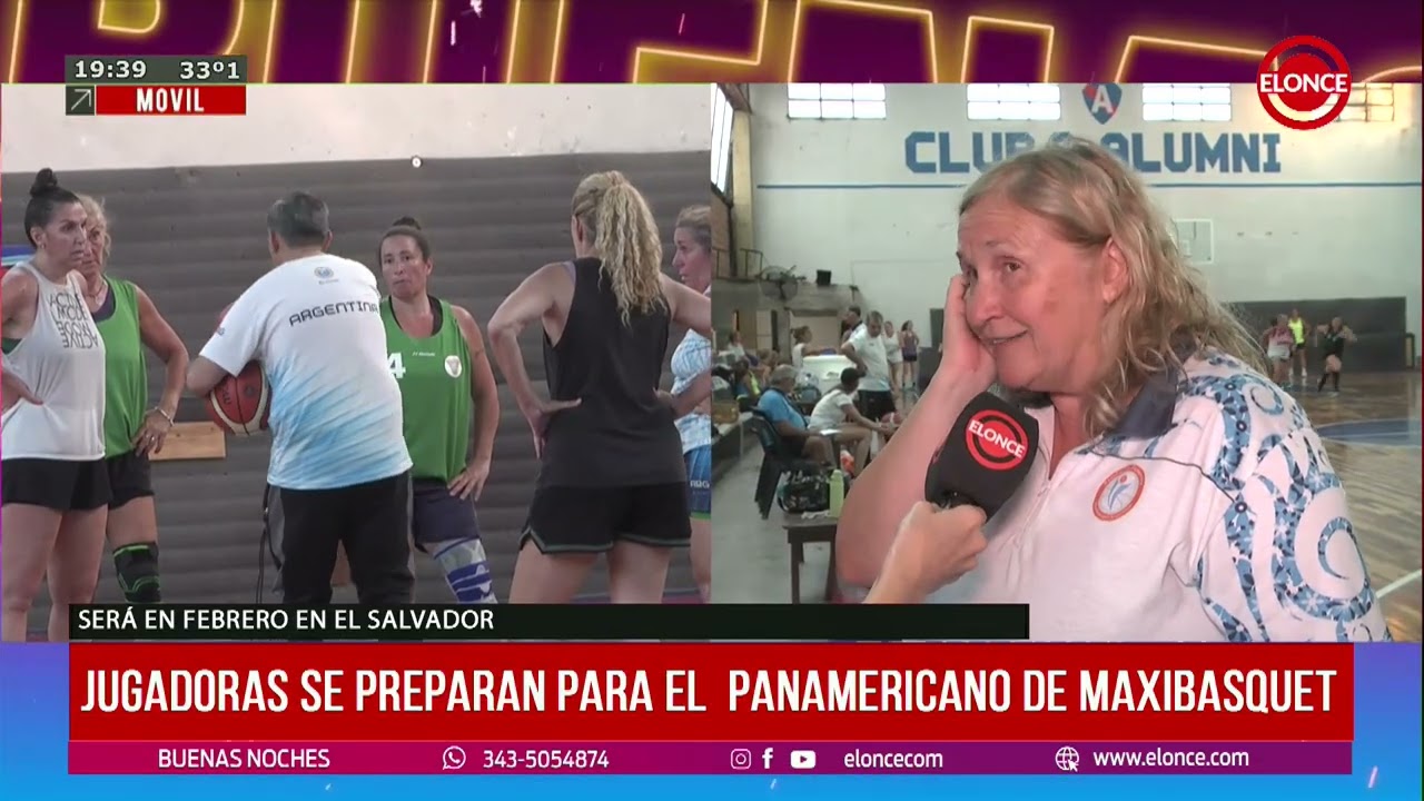 Jugadoras se preparan para el panamericano de maxibasquet