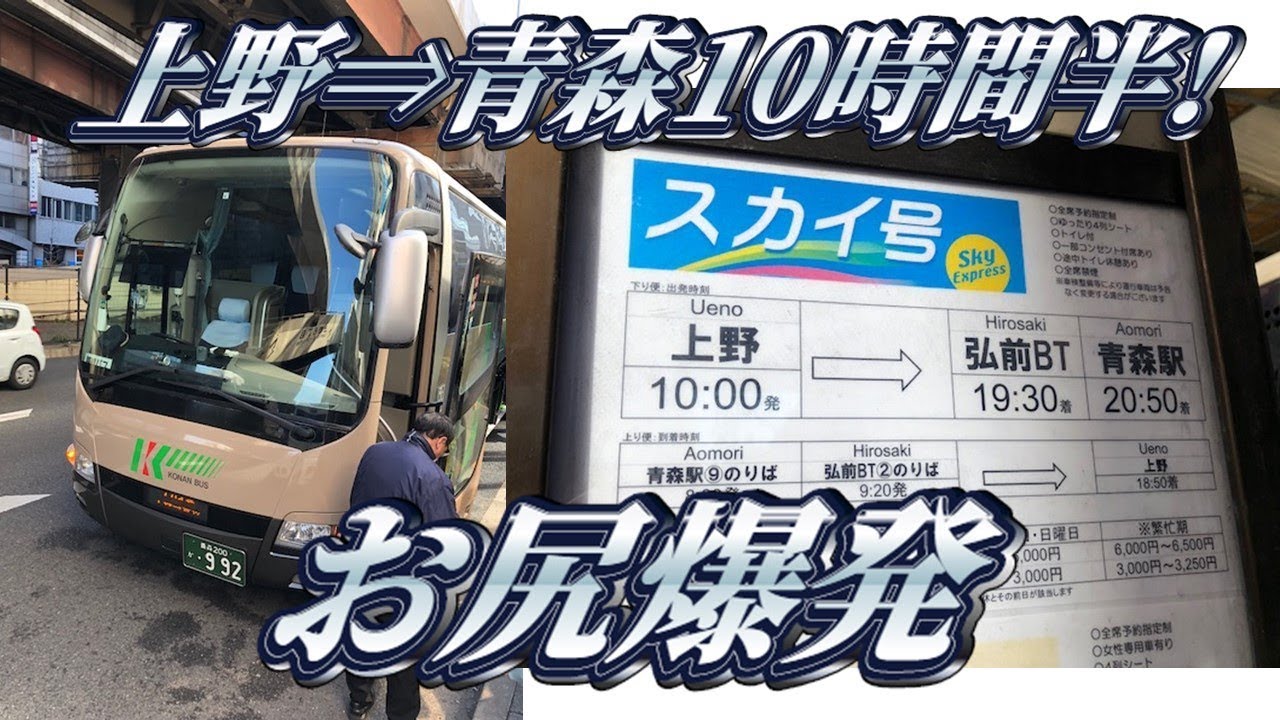 【地獄の最長昼行高速バス】スカイ号に乗ってきた。
