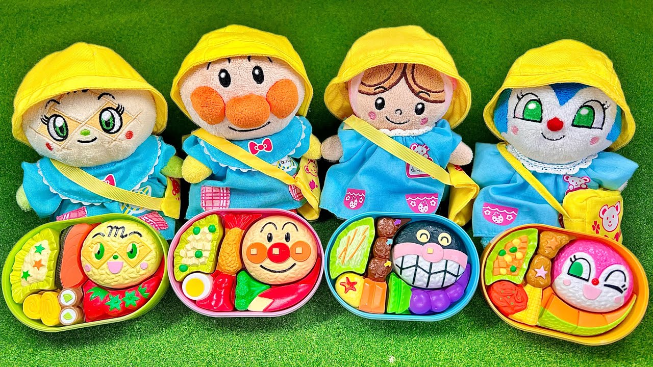 【アンパンマン幼稚園のお弁当づくり】お弁当パズルバス知育であそぼう！お料理おままごとに挑戦だ⭐️