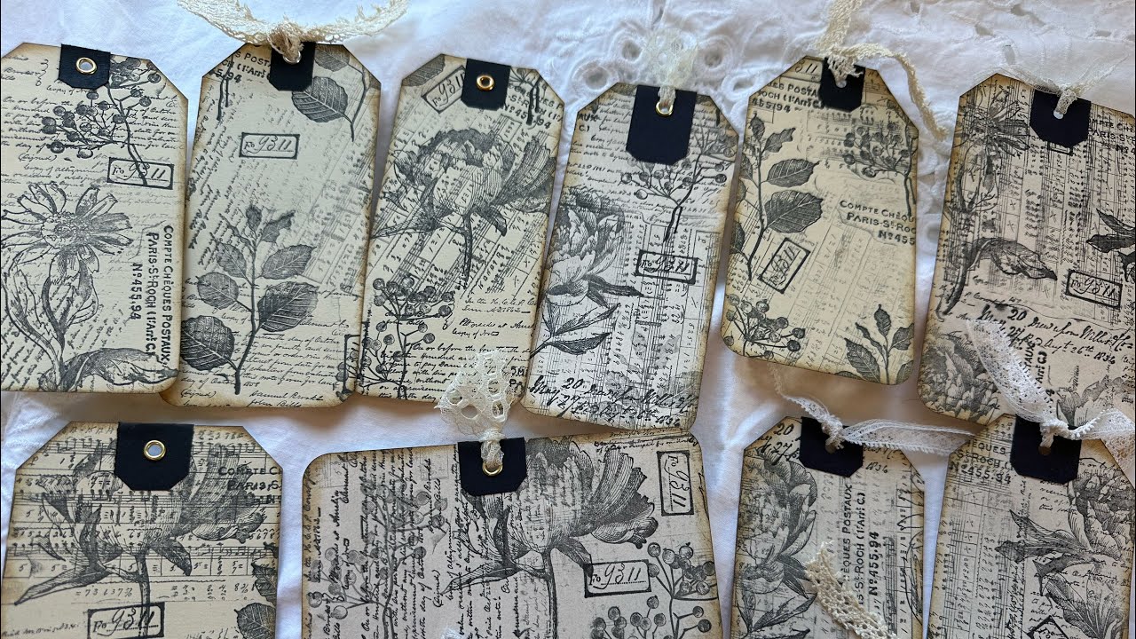 NEVER done before- A NEW way of doing a tutorial? Vintage looking m, One of a kind Tags!