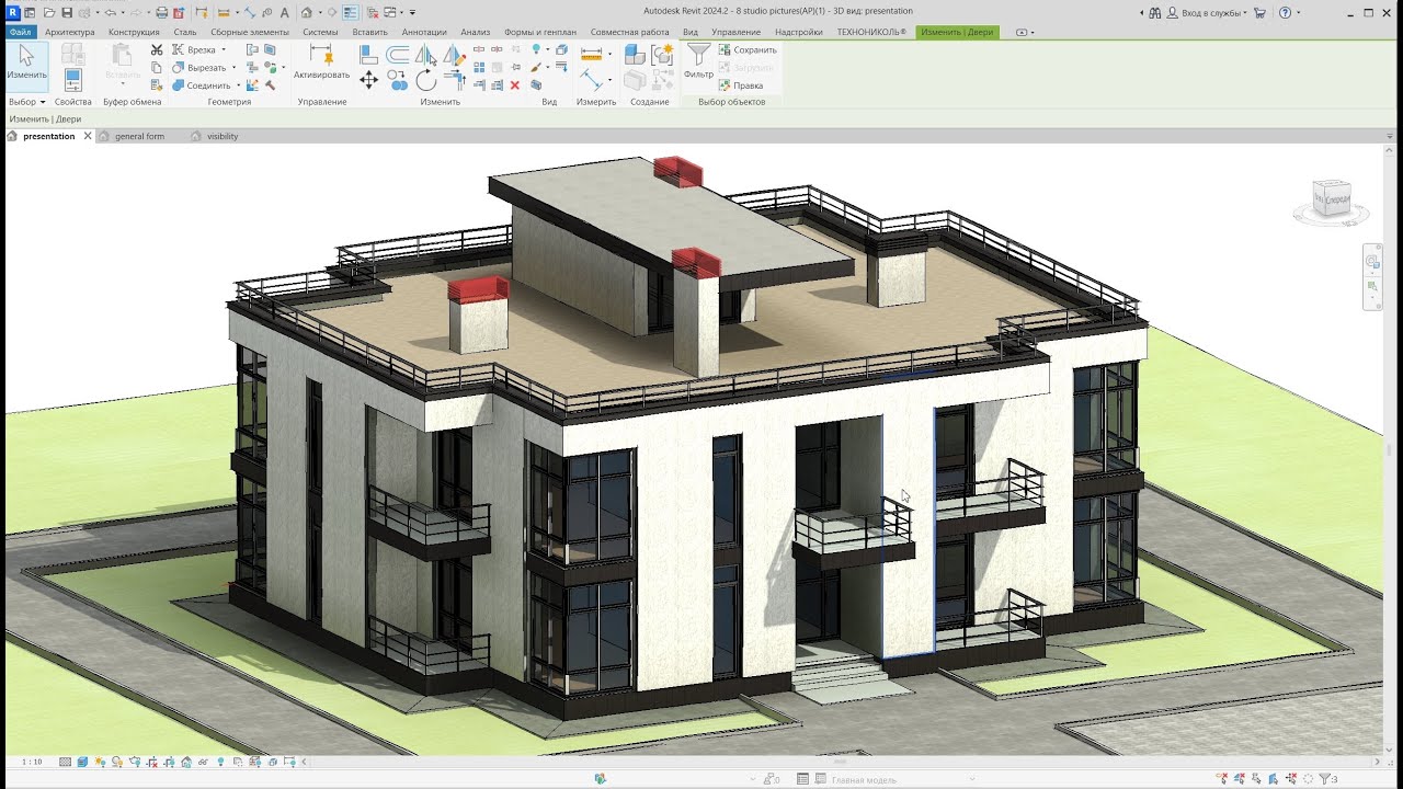 Autodesk Revit. Инструмент модель в контексте: сдвиг. Как сделать колпак на шахту(вентканал) в revit