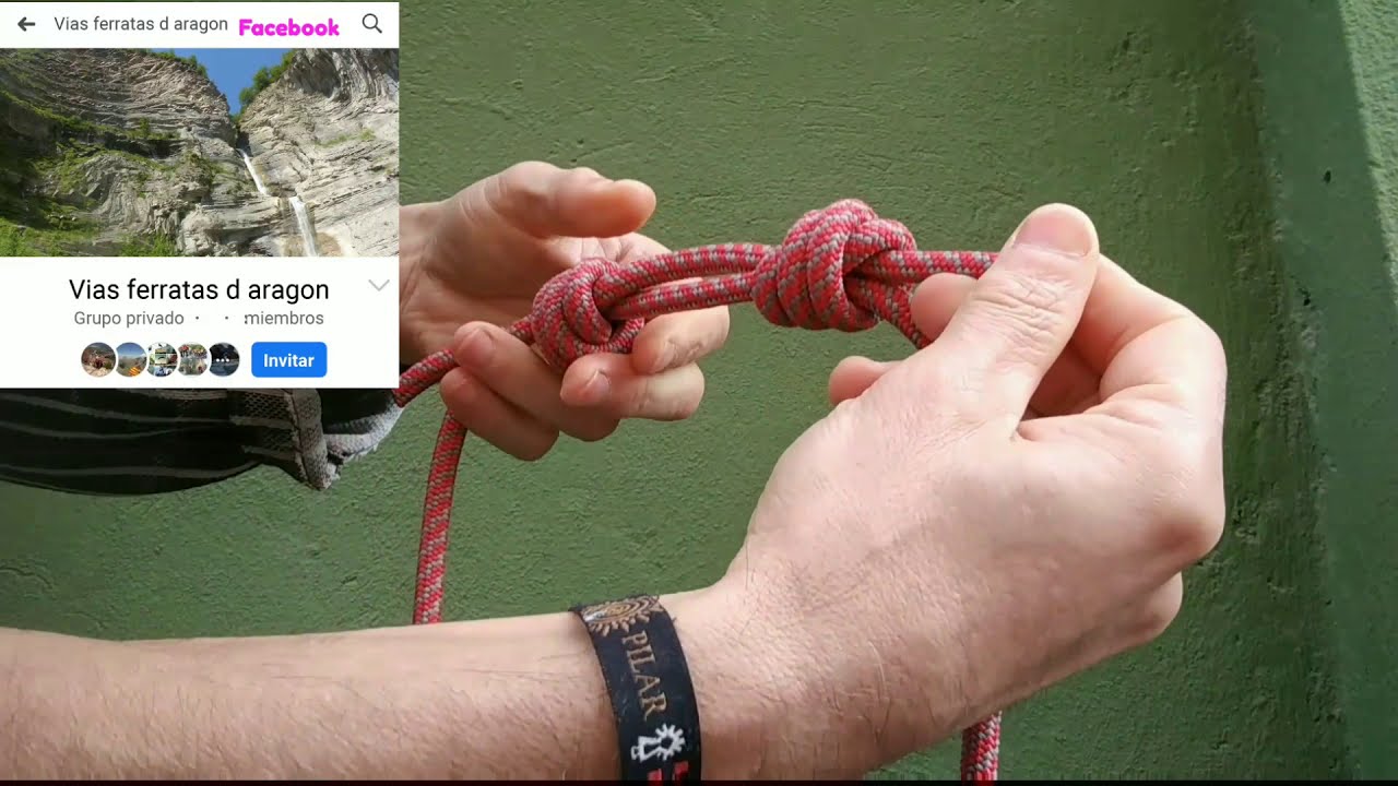 Hacer un machard con cordino y 2 nudos de pescador triple