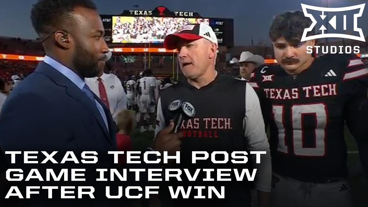 Texas Tech's Joey McGuire & Jacob Rodriguez Post-Game Interview after Defeating UCF in Week 12