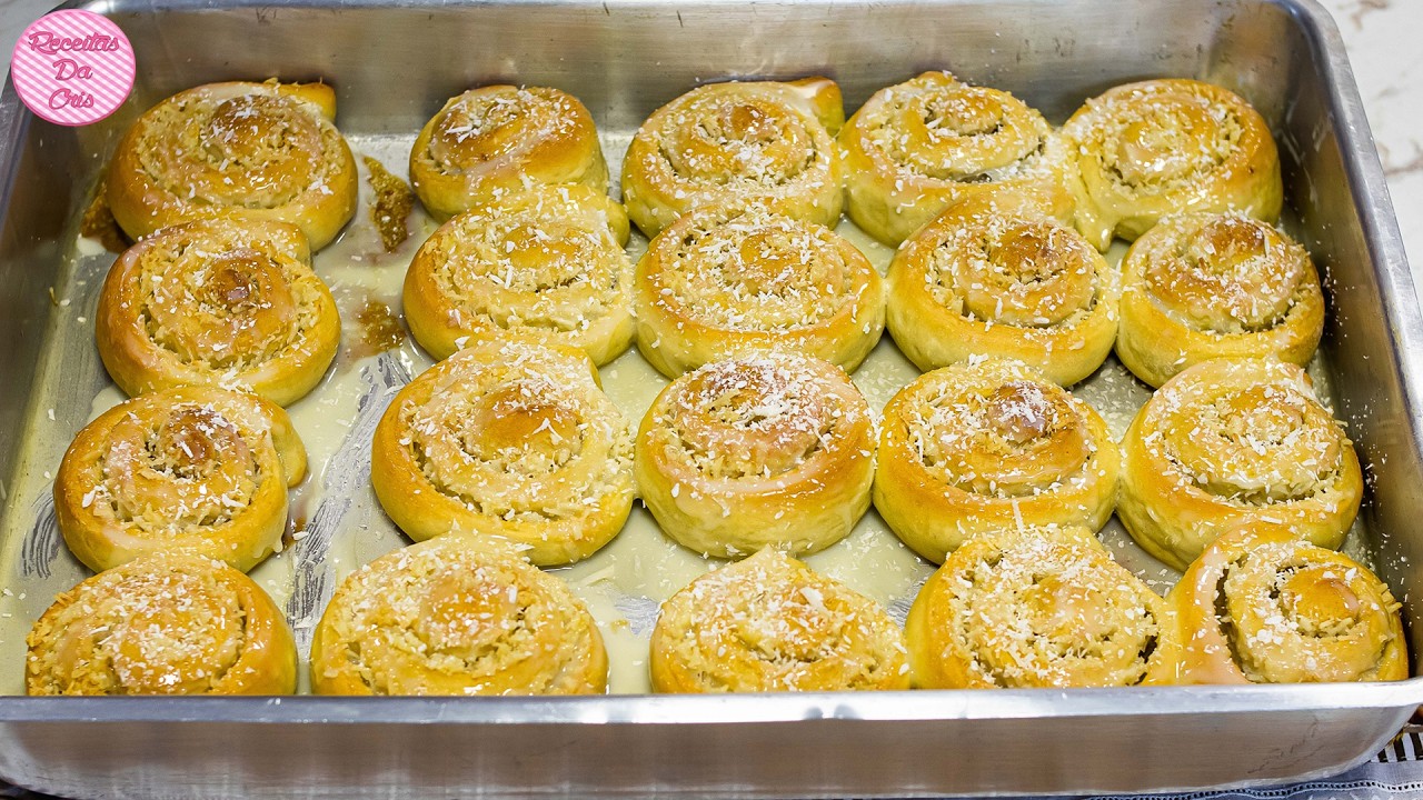 O MELHOR PÃO DOCE RECHEADO COM COCO  - FATIAS HÚNGARAS MUTO FOFINHAS COM RECHEIO CREMOSO FÁCIL