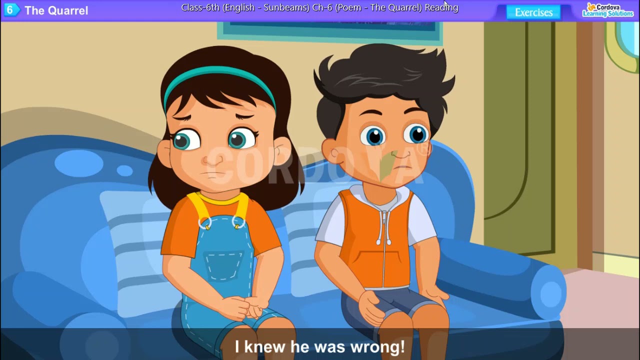 Class-6th (English - Sunbeams) Ch-6 (Poem - The Quarrel) Reading
