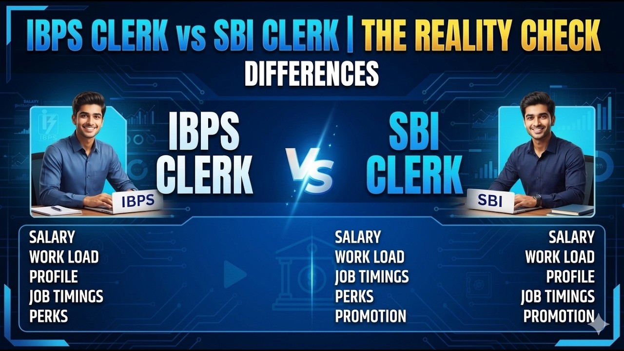 IBPS CLERK & SBI CLERK REALITY & DIFFERENCES | SALARY, WORK LOAD, PROFILE, JOB TIMINGS, PERKS ETC.