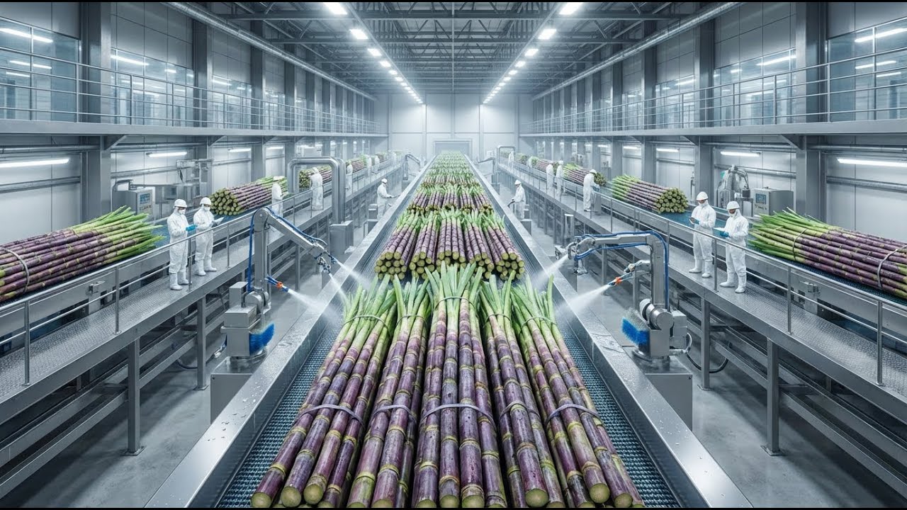 How Millions Of Raw Sugarcane Are Turned Into Sugar 🍚 (Full Factory Process)