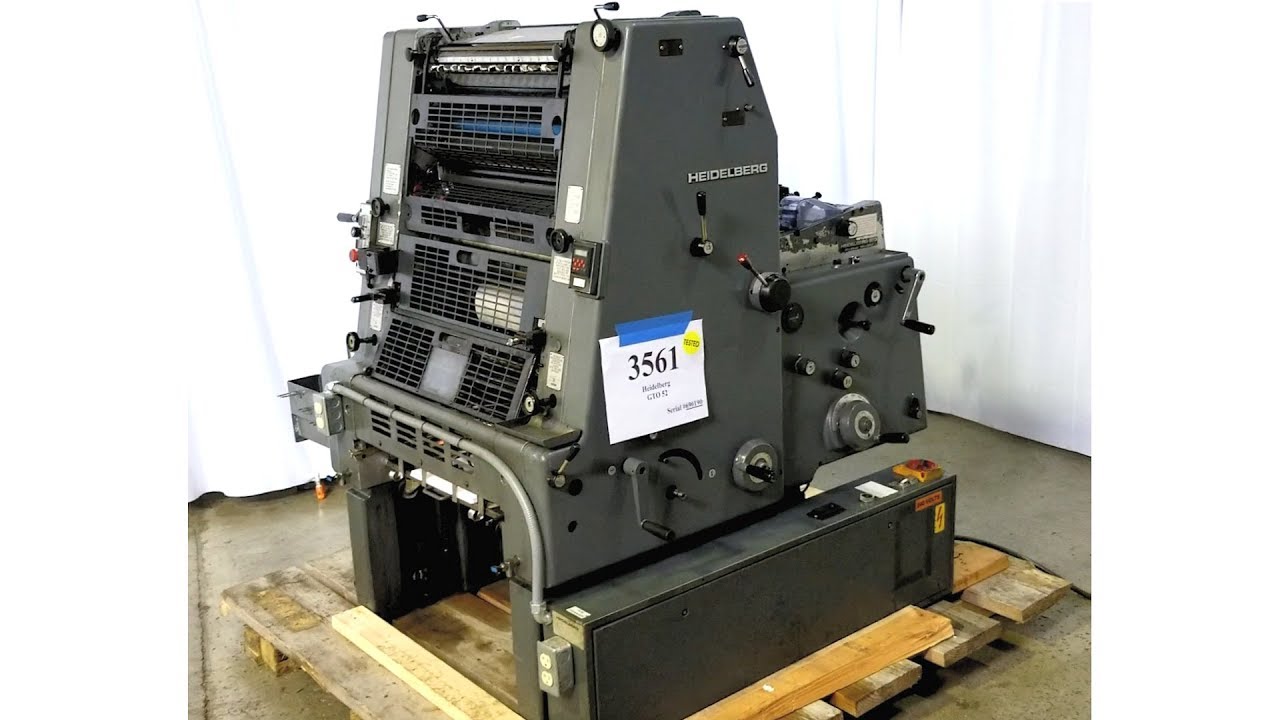 Heidelberg GTO 52 Offset Printing Press - Inventory 3561