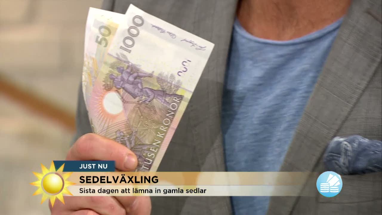 Gl&ouml;m inte l&auml;mna in gamla sedlar i dag - Nyhetsmorgon (TV4)