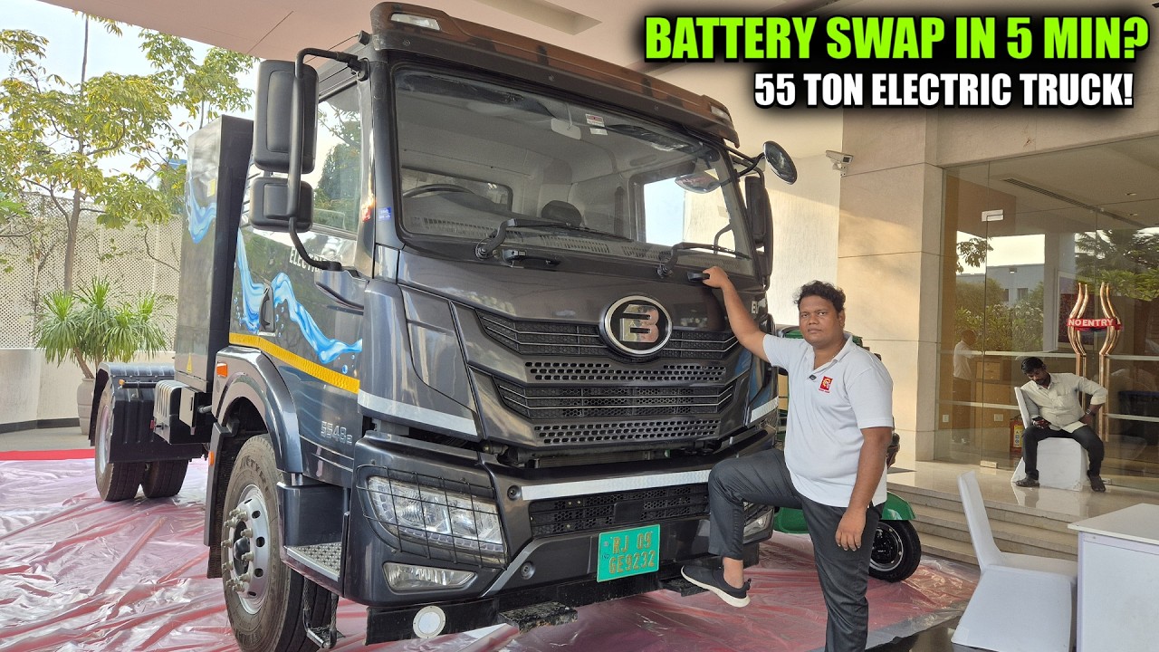 India’s First 55 Ton Electric Truck with Battery Swap! | Blue Energy Motors EV Truck Review