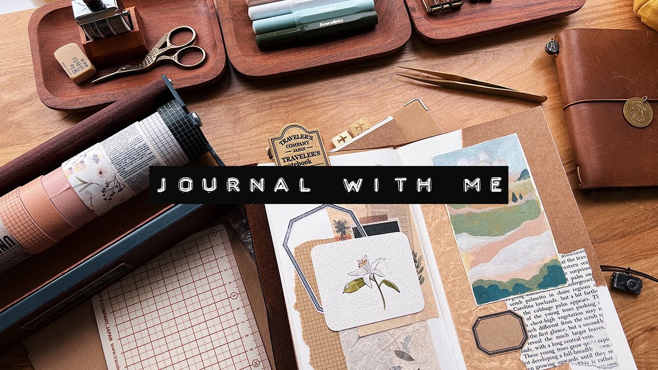 journal with me // collaging mini artwork into my traveler's notebook & catching up