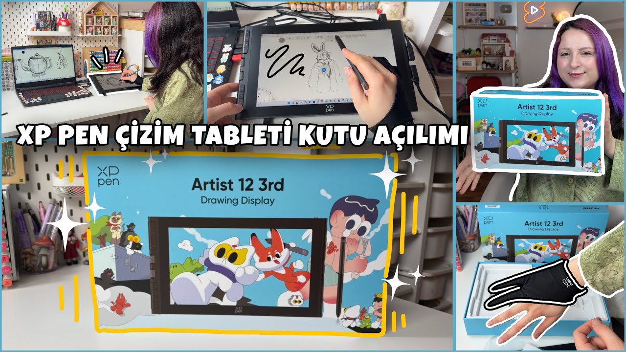 XP PEN ARTİST 12 3rd ÇİZİM TABLETİ KUTU AÇILIMI VE DETAYLI İNCELEME ✨🧚🏻