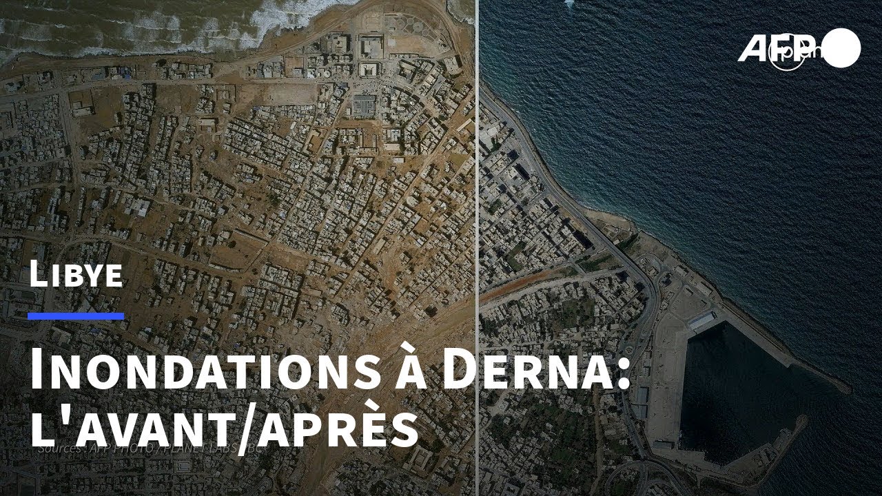 Libye: Derna avant et après les inondations | AFP