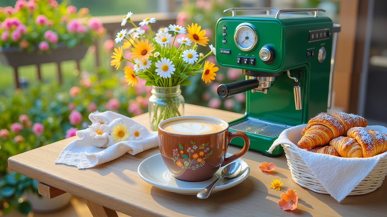 Positive Spring Jazz ☕ Happy Morning Coffee Shop with Peaceful Bossa Nova Music to Upbeat Your Moods