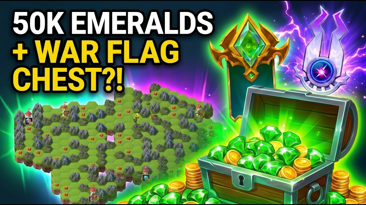 10,000 Emeralds + War Flag Chest for 15 Moves?! September Mysterious Island Map Guide