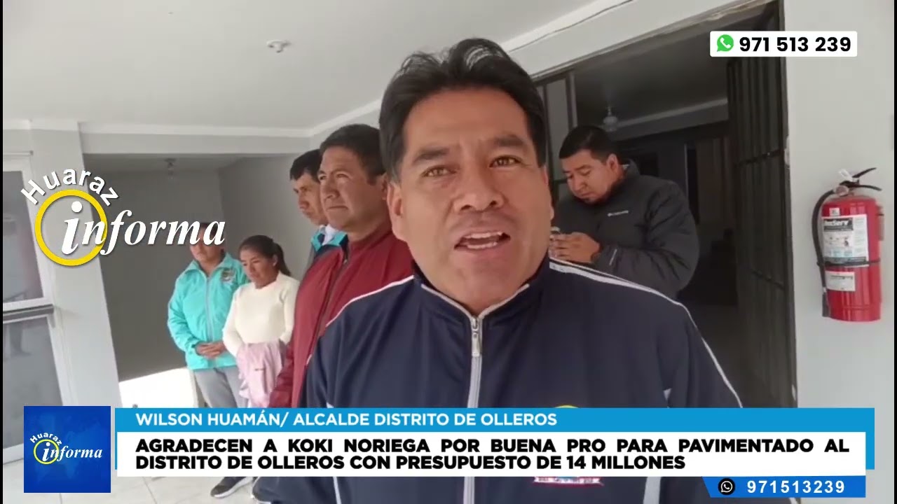 Agradecen a Koki Noriega por buena pro para pavimentado al distrito de Olleros con presupuesto de 14