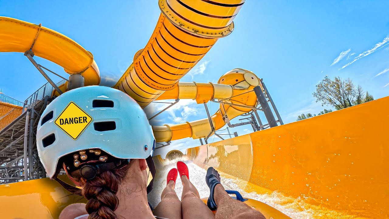 Самая ОПАСНАЯ водная горка (необходим шлем)⚠️