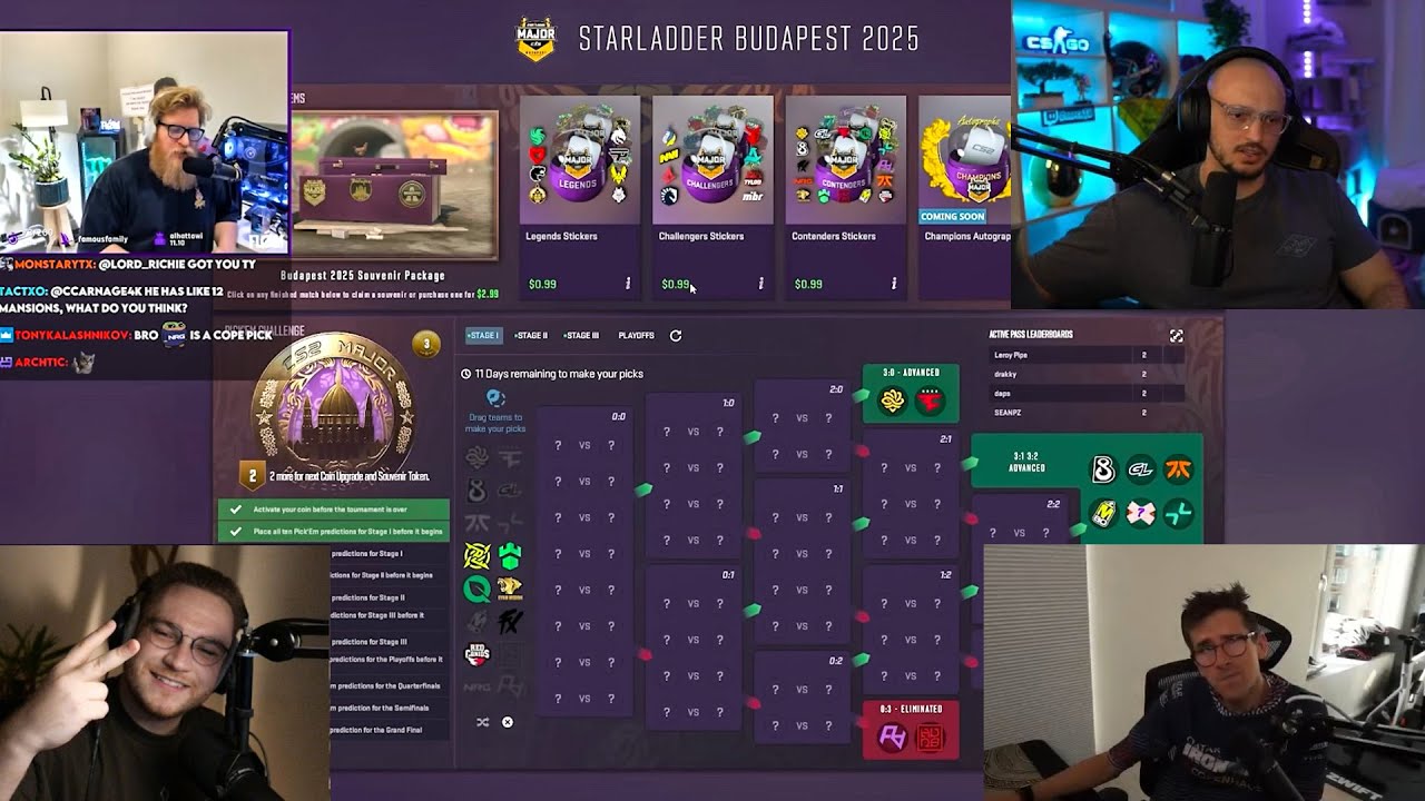 ВСЕ CS2 PRO'S И YOUTUBER'S BAUDAPEST MAJOR PICKEM'S - cs2 BUDAPEST Major Pickems