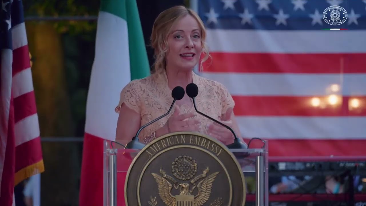 Giorgia Meloni alla celebrazione del 249° anniversario dell'Indipendenza degli Stati Uniti D'America