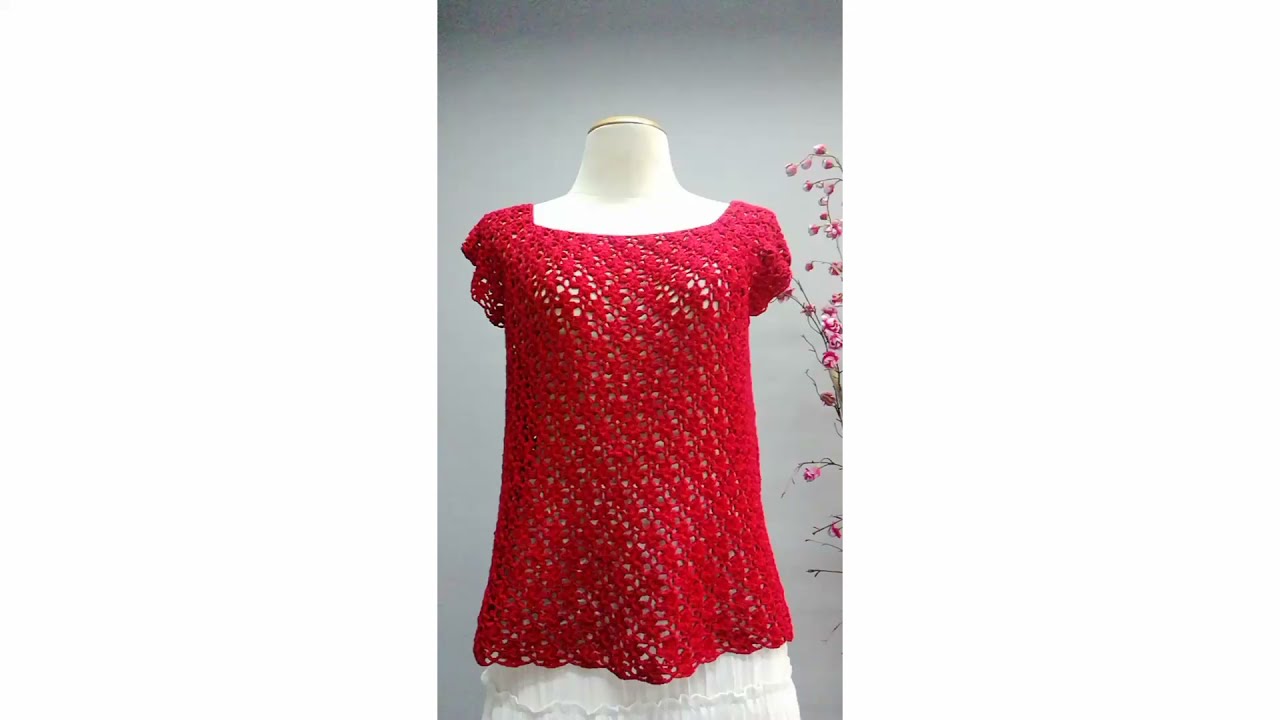 ถักเสื้อลายดอกพิกุล แบบที่ 1 ตอนที่ 1